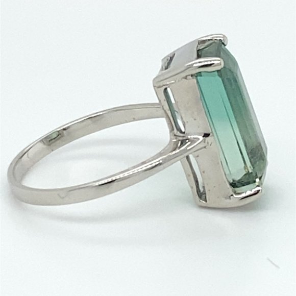 BiColor Tourmaline 7.23ct Solid 14K White Gold Ring - Picture 5 of 6